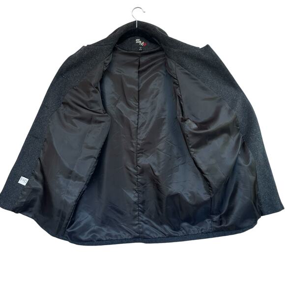 VTG 100% Wool Charcoal Gray Overcoat Womens SZ L Heavy Lined Winter Long Coat - Picture 3 of 10